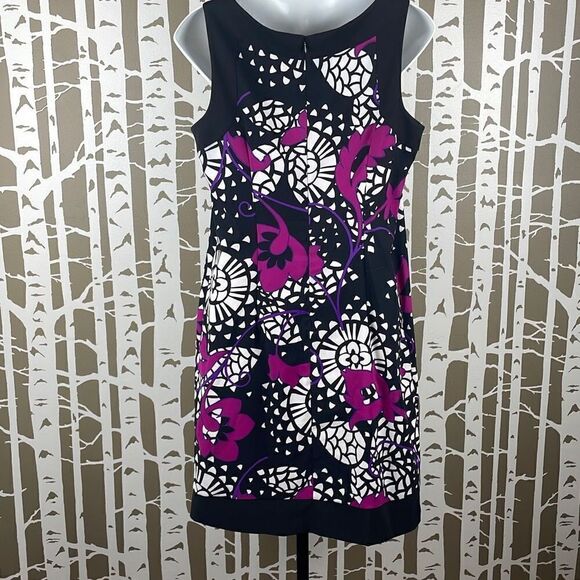 AB Studio Geometric Floral Print Sheath Dress 10 - Picture 7 of 11